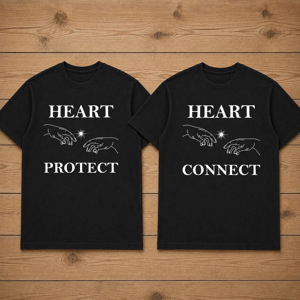 HEART PROTECT & CONNECT matching couple T-SHIRT