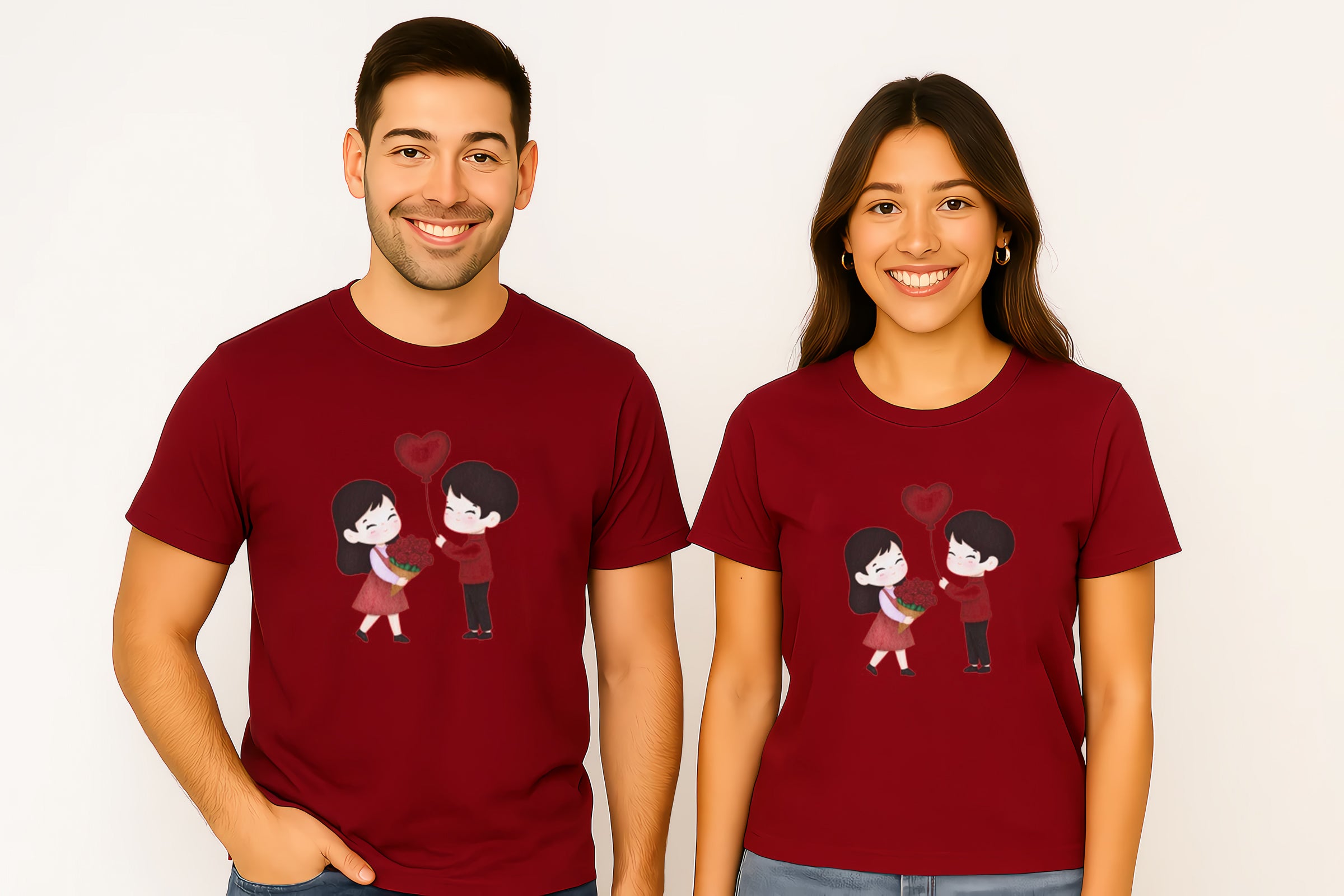Heart Balloon Love Valentine Couple T-Shirt