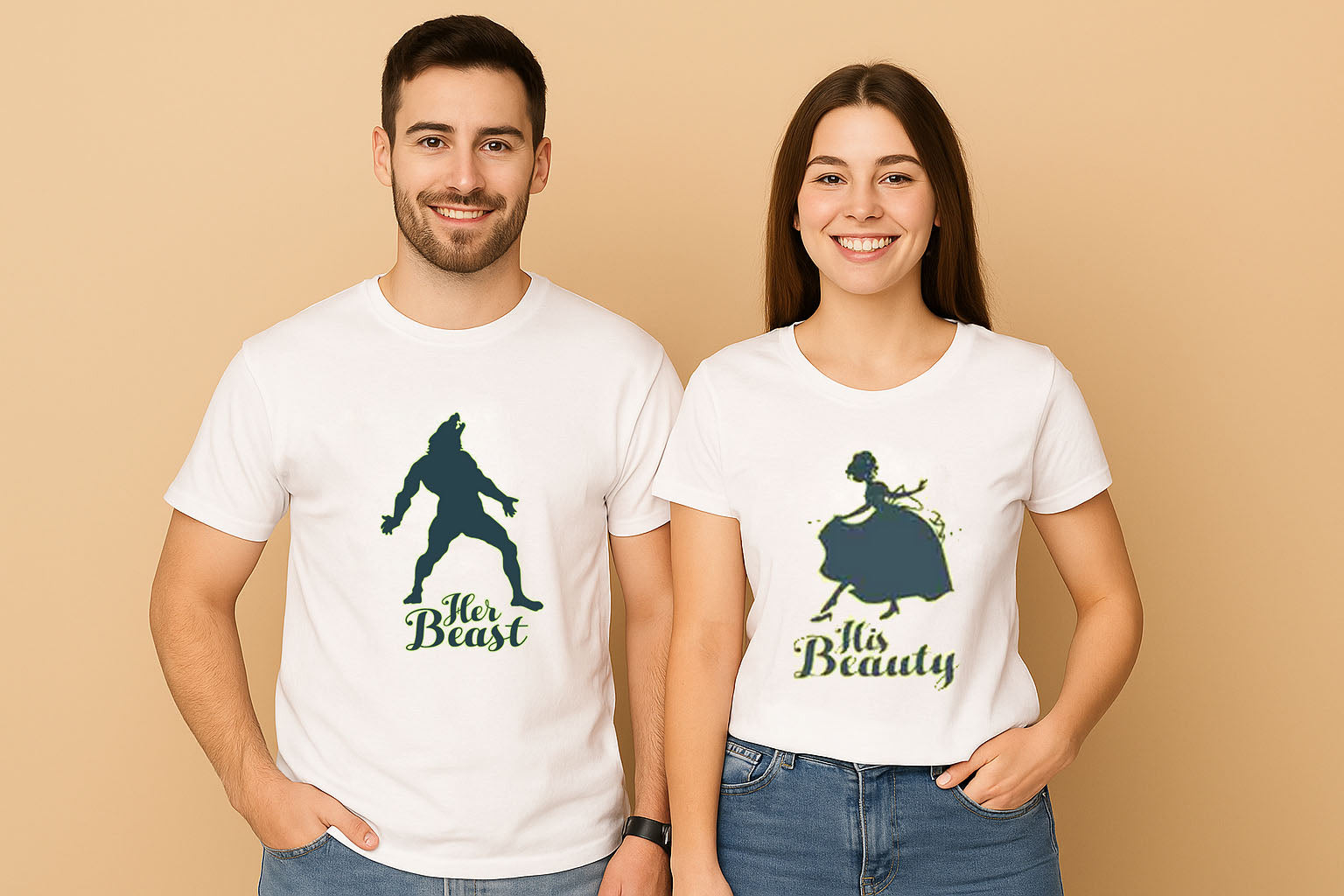 Her Beast His Beauty Couple T-Shirt