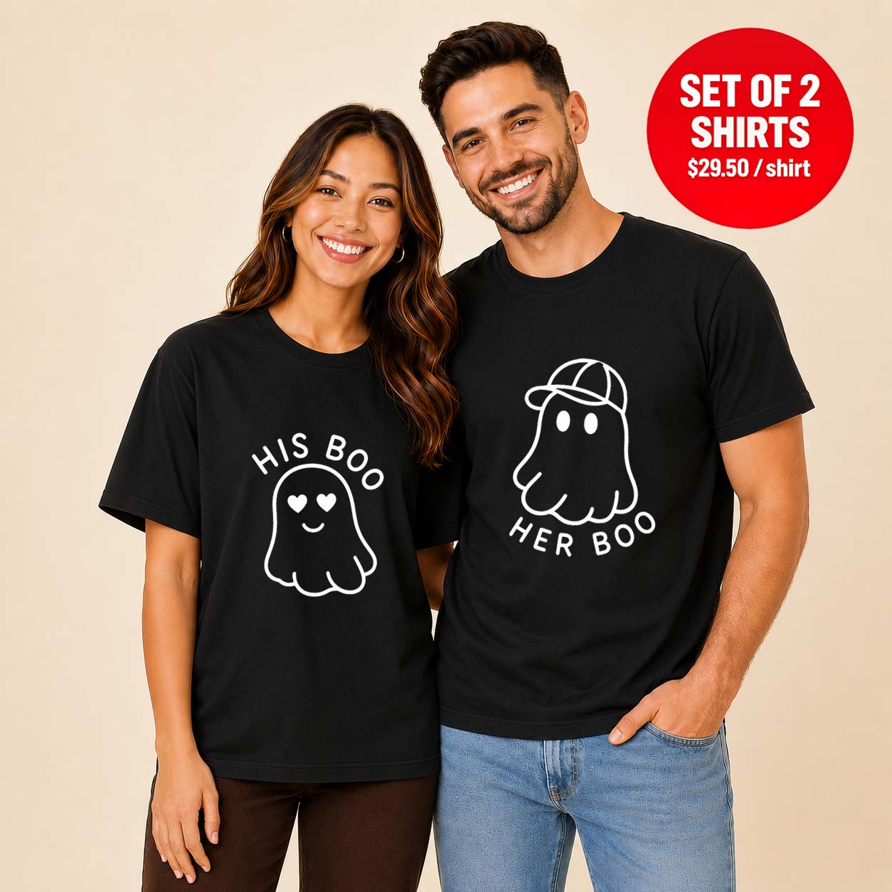 His Boo Her Boo Couple Matching T-Shirt