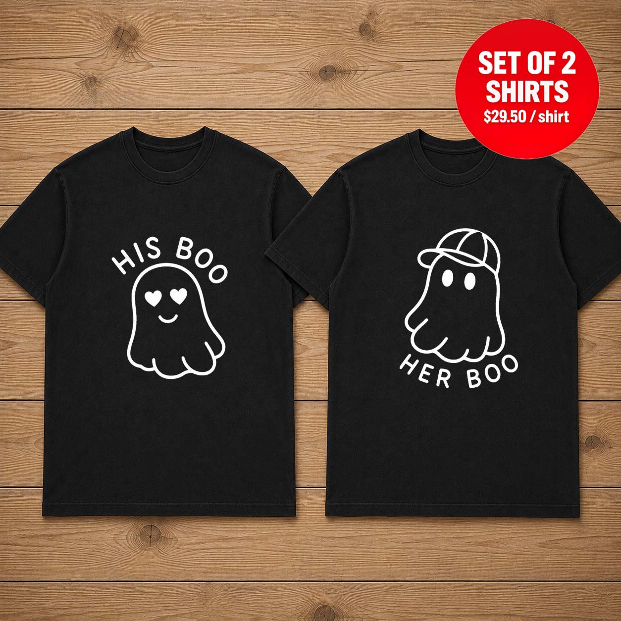 His Boo Her Boo Couple Matching T-Shirt