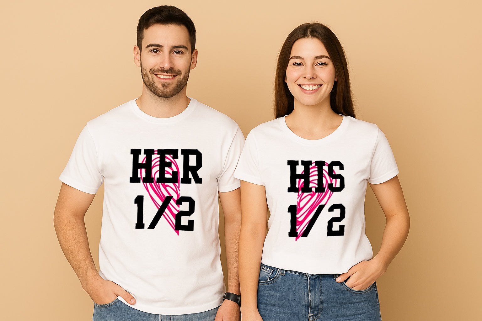 His Her Half Couple T-Shirt