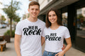 His Peace And Her Rock Couple T Shirt