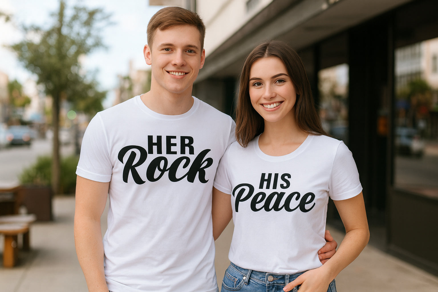 His Peace And Her Rock Couple T Shirt