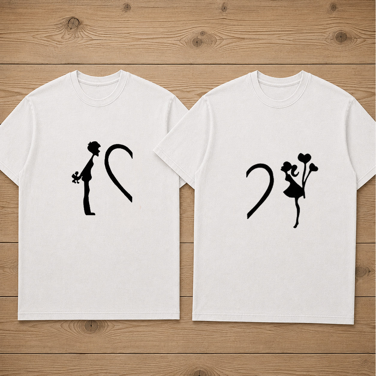 His And Hers Matching Couple T Shirt