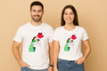 Holding Heart Balloons Couple T-Shirt
