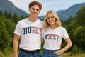 Hubby Wifey American Flag Font Couple T Shirt