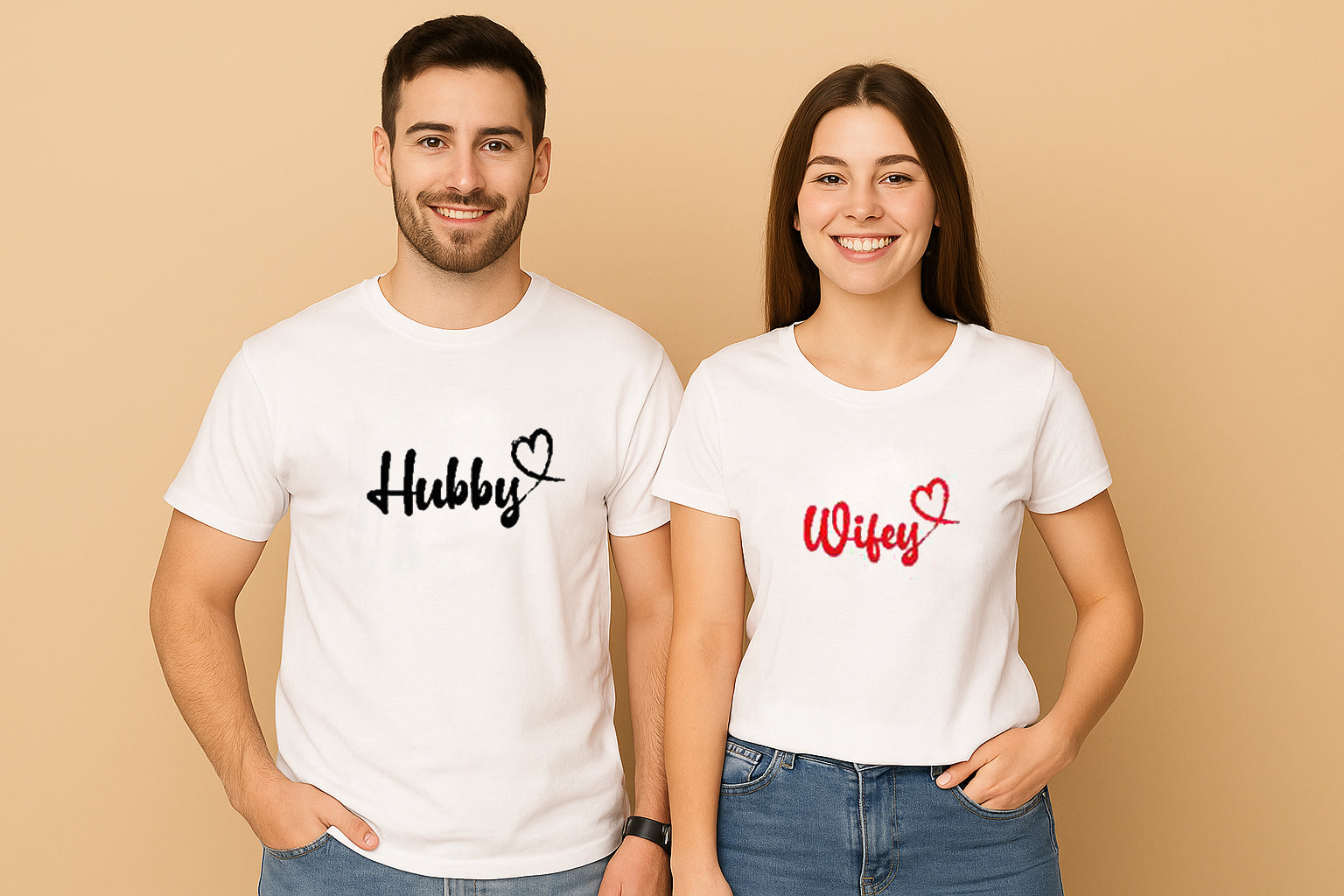 Hubby Wifey Couple T-shirt