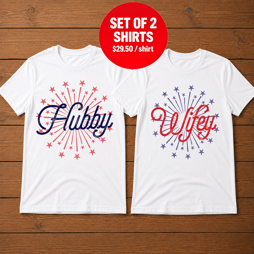 Hubby Wifey Matching Couple T-Shirt