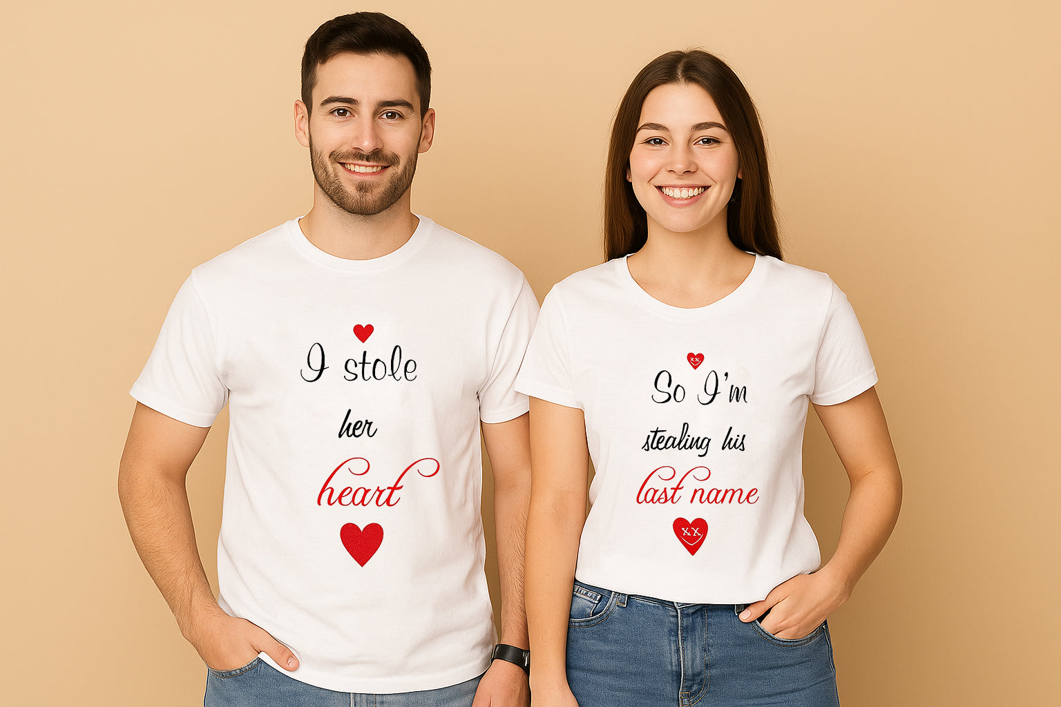 Husband And Wife I Stole Her Heart Couple T Shirt
