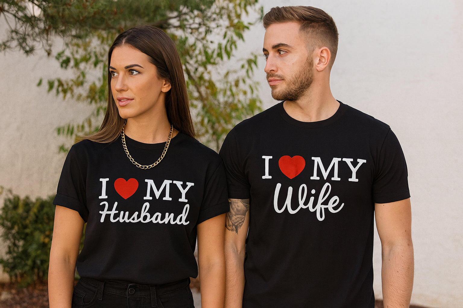 I LOVE MY HUSBAND WIFE Couple T Shirt