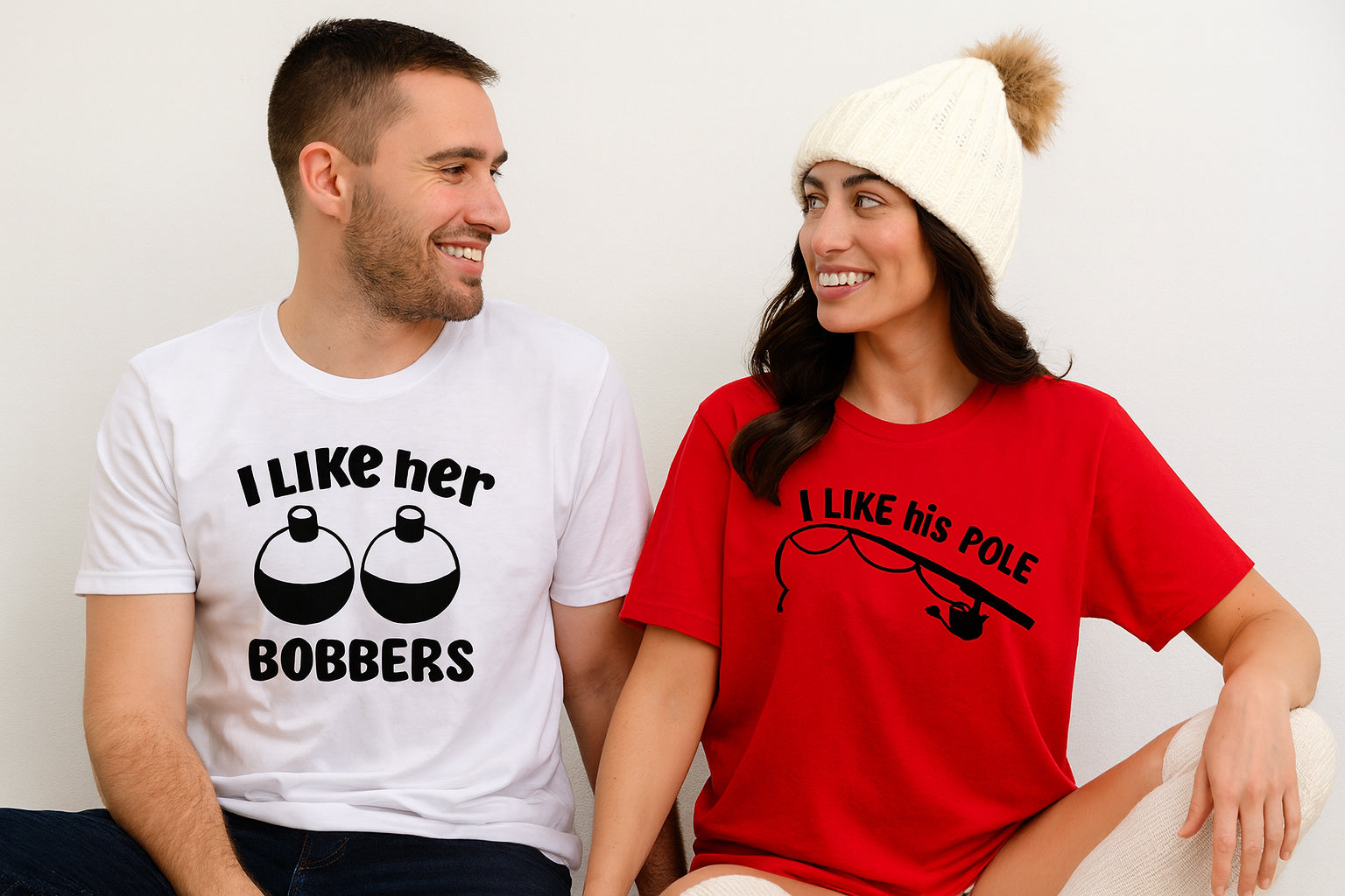 I Like Her Bobbers I Like His Pole Couple T Shirt