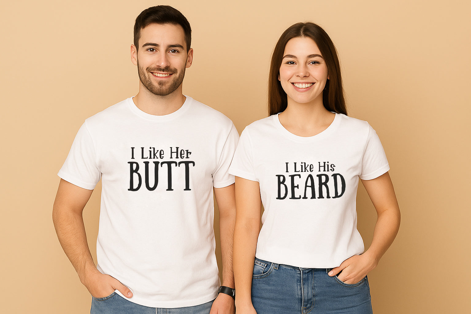 I Like Her Butt And I Like His Beard Couple T Shirt