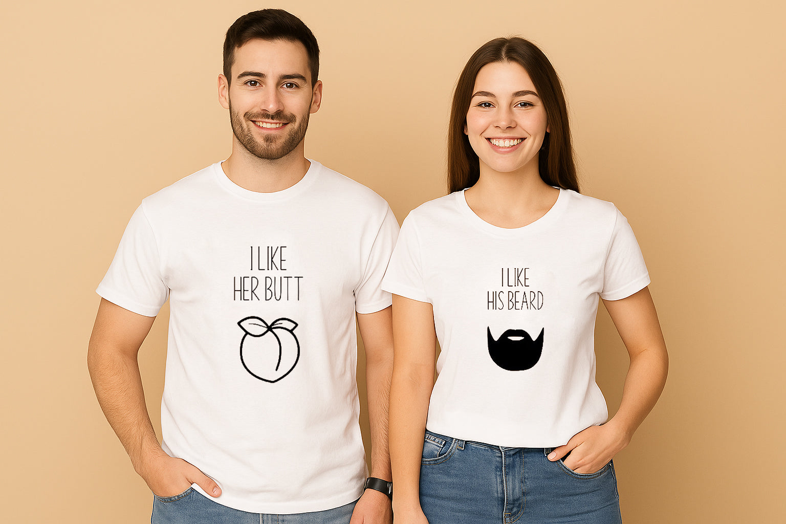 I Like His Beard I Like Her Butt Couple T-Shirt