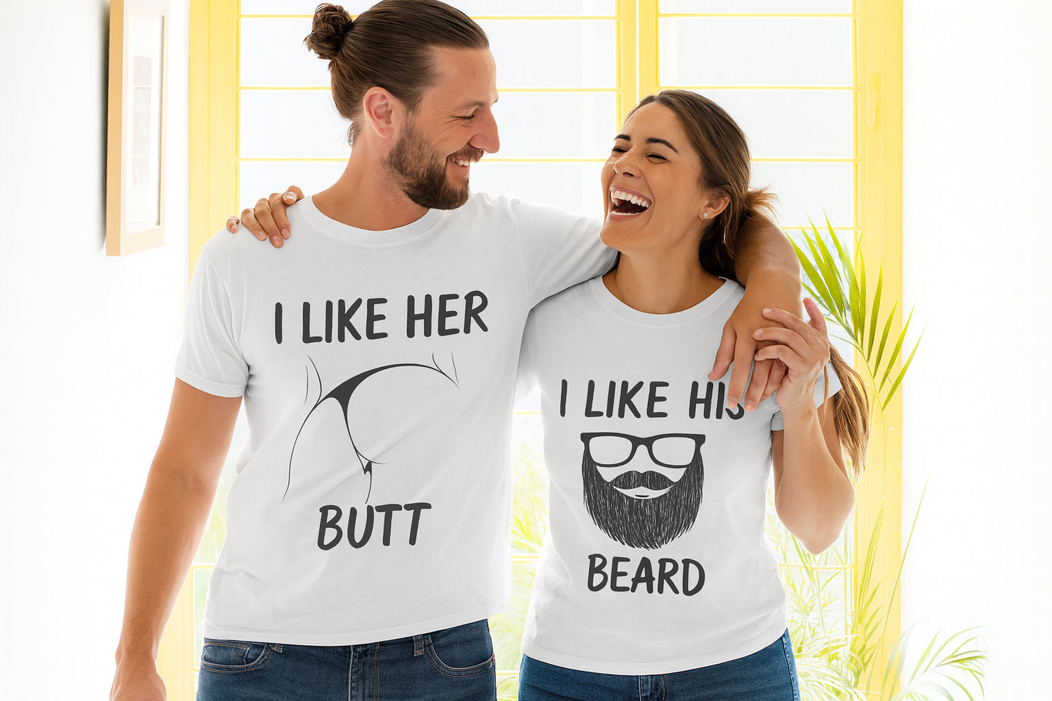 I Like His Beard I Like Her Butt Couple T Shirt