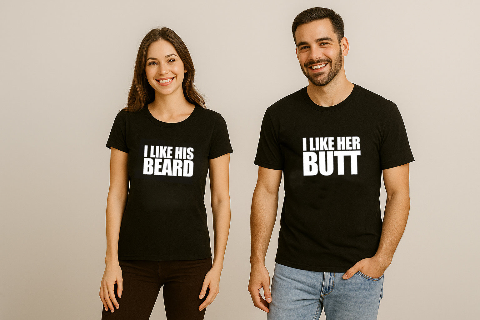 I Love Her Butt Couple T Shirt