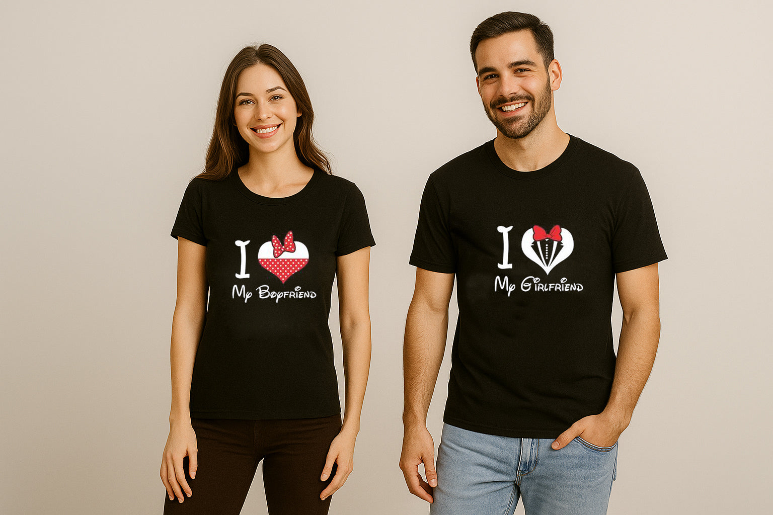 I Love My Boyfriend I Love My Girlfriend Couple T Shirt