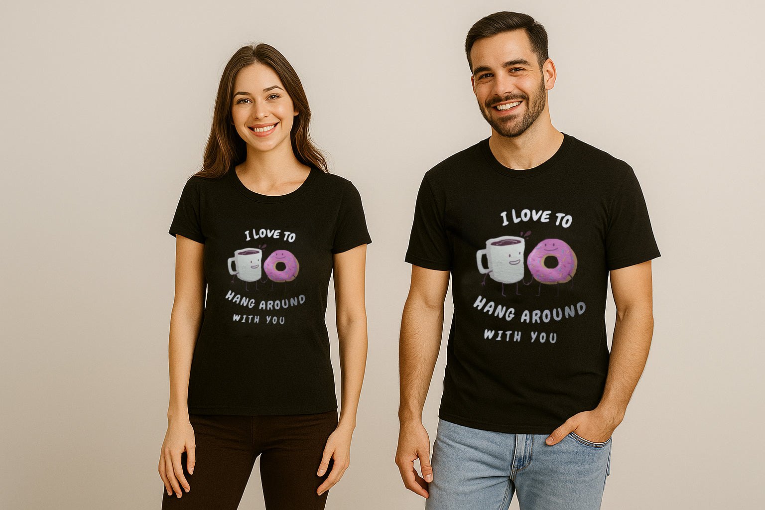 I Love To Hang Around With You Couple T-Shirt