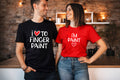 I Love To My Finger Paint Couple T Shirt