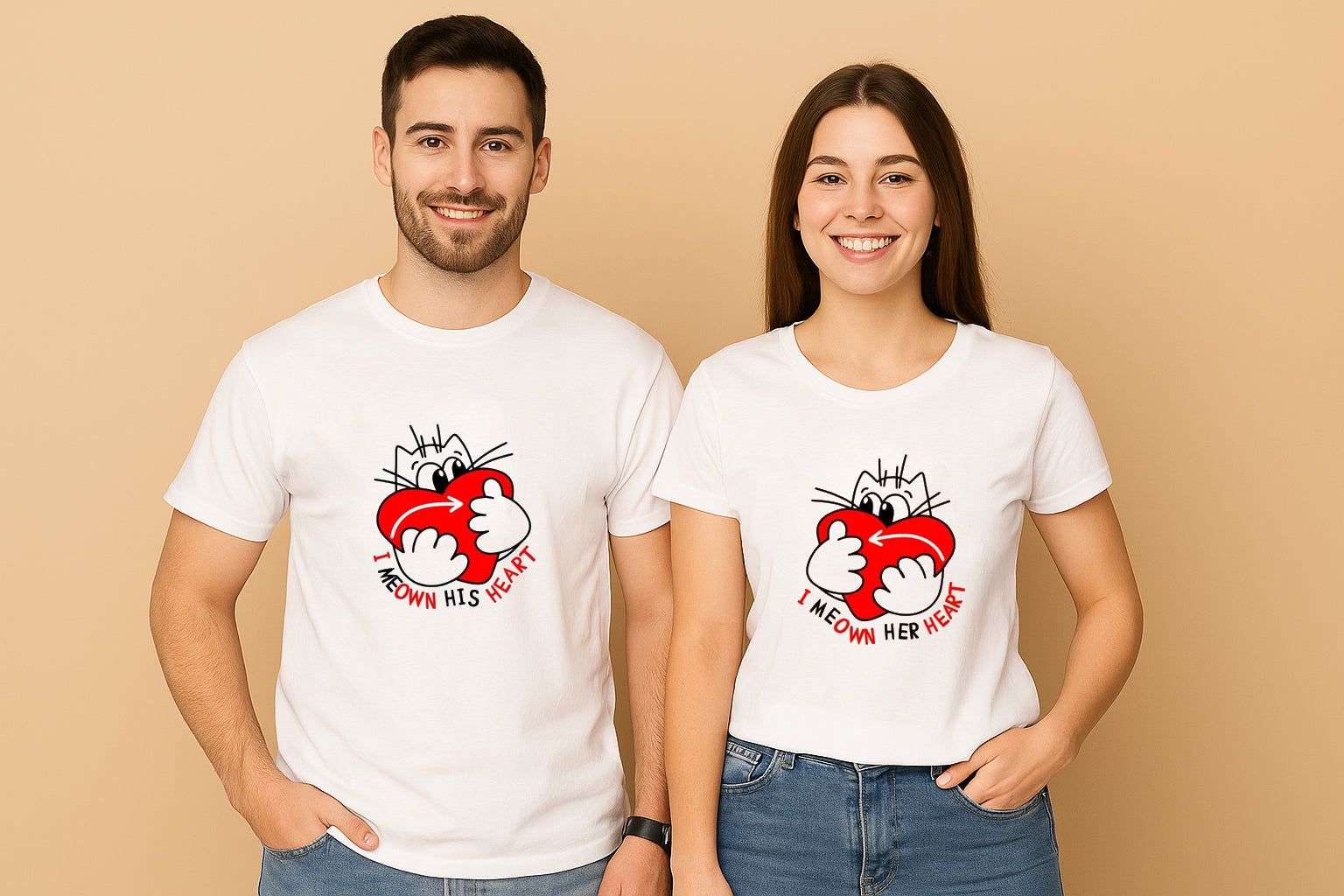 I Meown Her Heart Couple T Shirt
