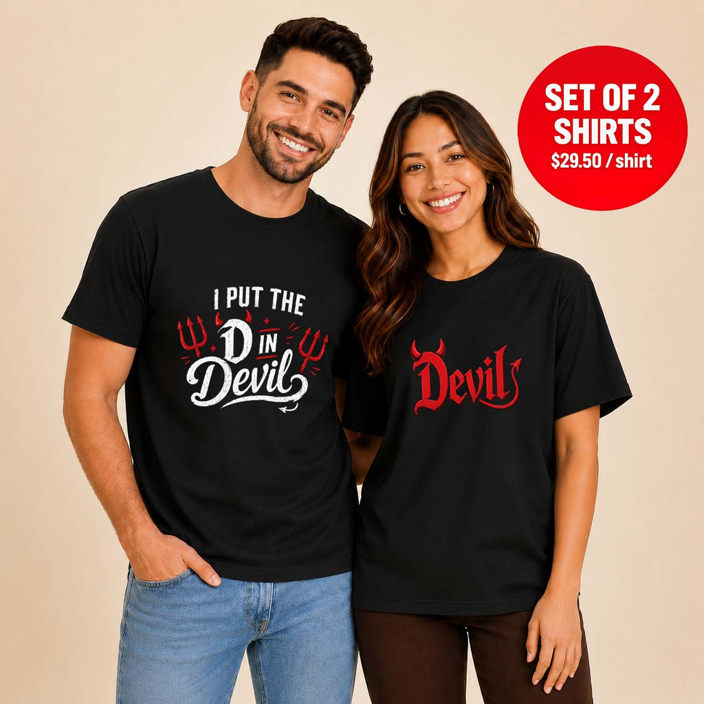 I Put The D In Devil Devil Matching Couple T-Shirt