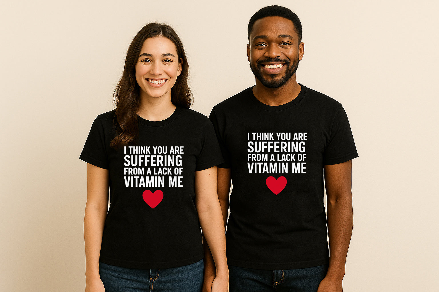 I Think you are suffering from a lack of vitamin me matching couple t-shirt