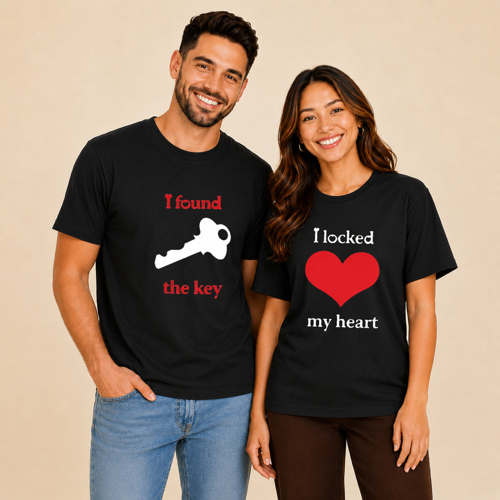I Found The Key I Locked My Heart Couple T Shirt
