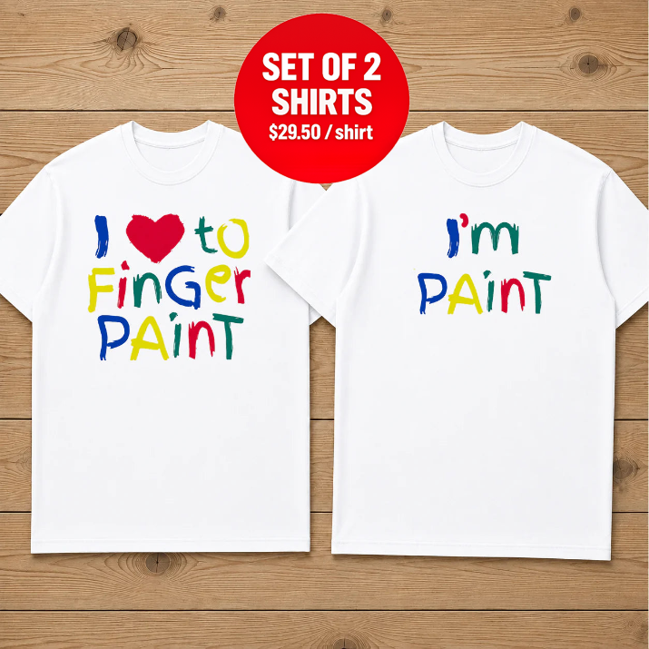 I LOVE TO FINGER PAINT matching couple t-shirt