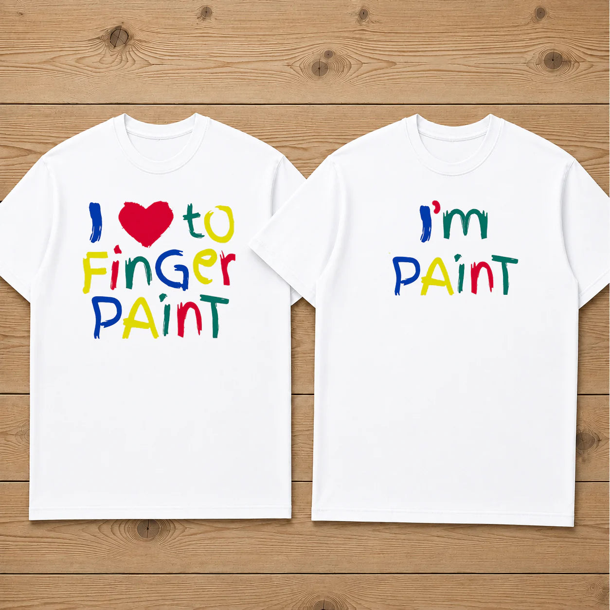 I LOVE TO FINGER PAINT matching couple t-shirt
