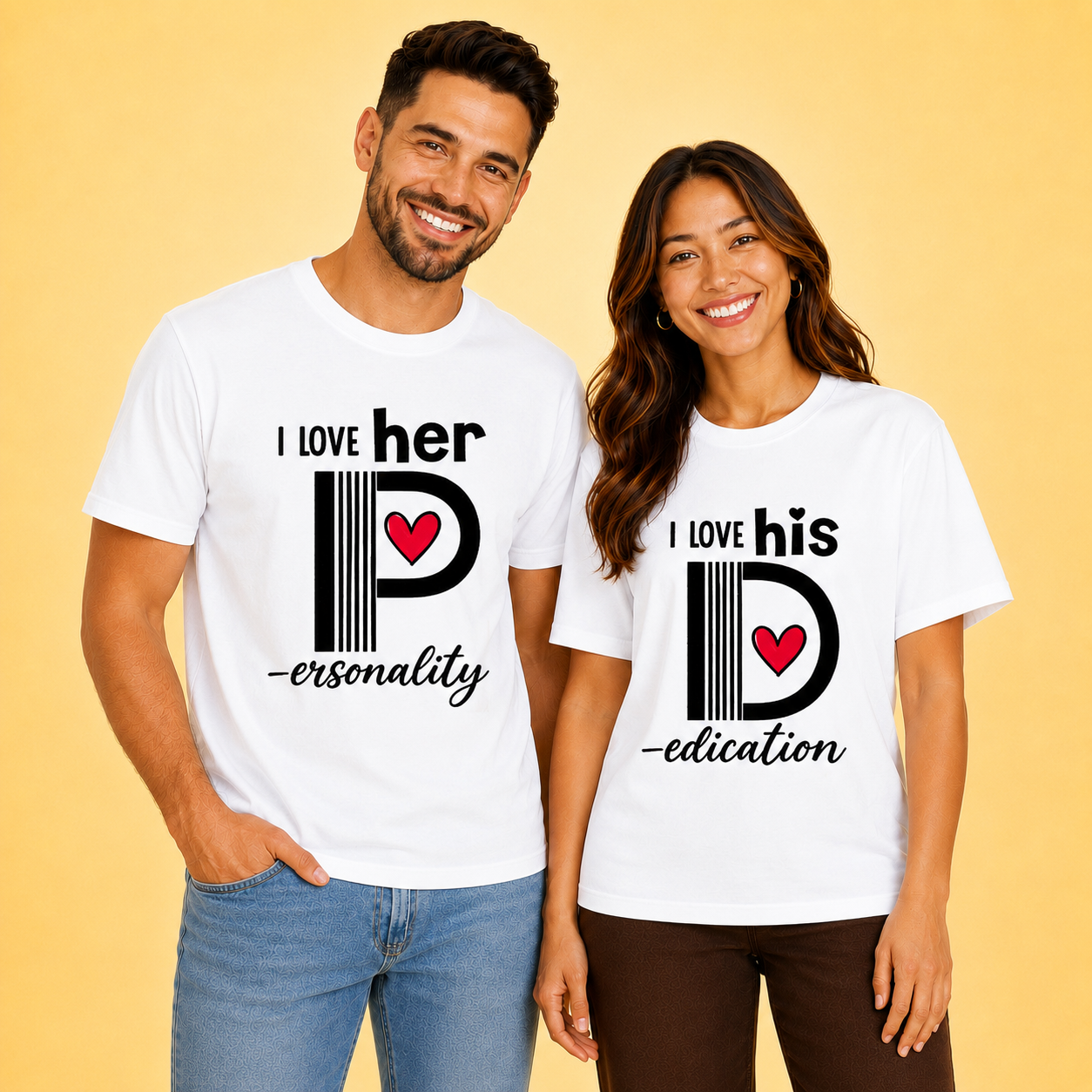 I Love Her Personality Couple T Shirt