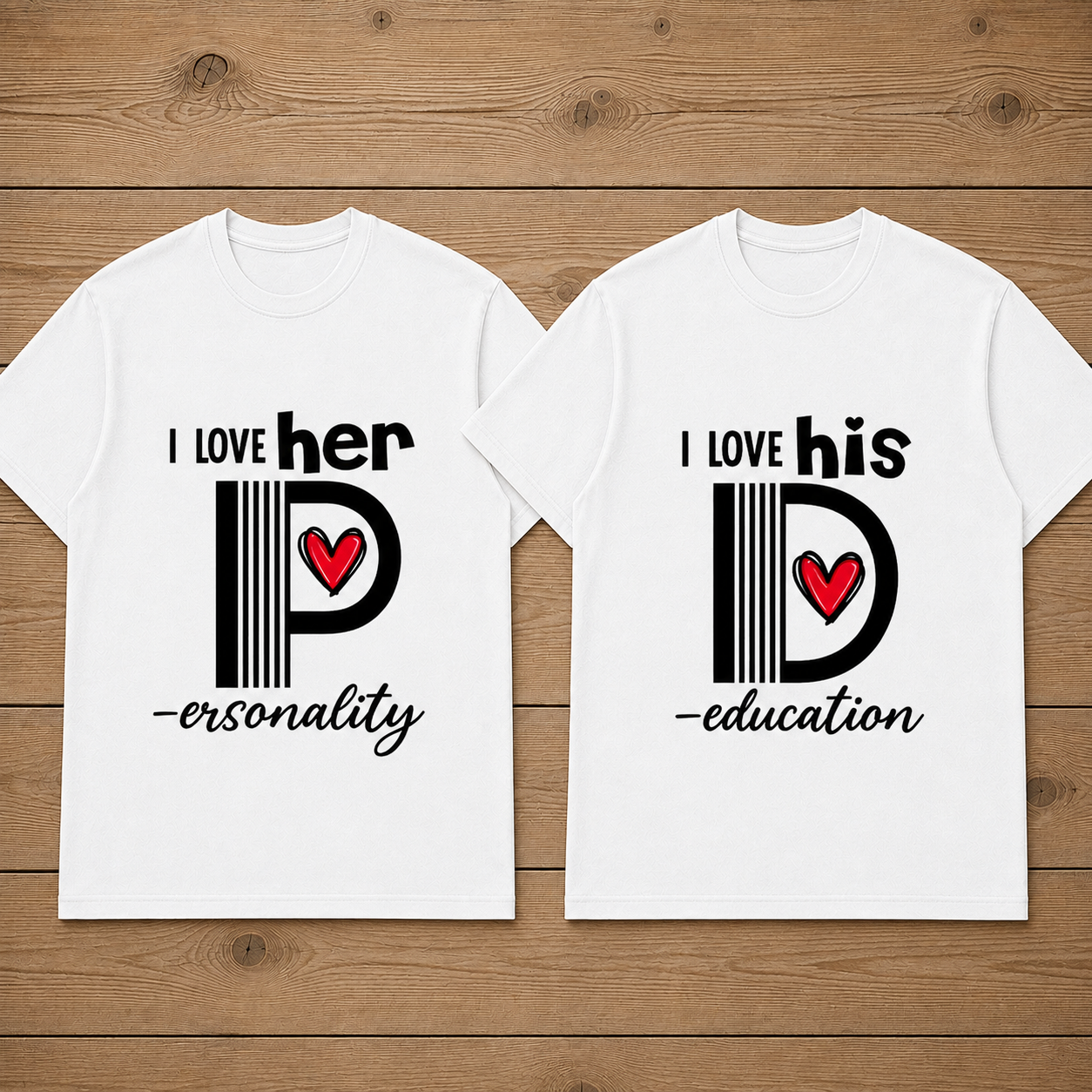 I Love Her Personality Couple T Shirt