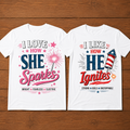I Love How She Sparks Couple T-Shirt