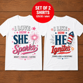 I Love How She Sparks Couple T-Shirt