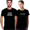 I Love Insane Bitches Funny Couple T-Shirt