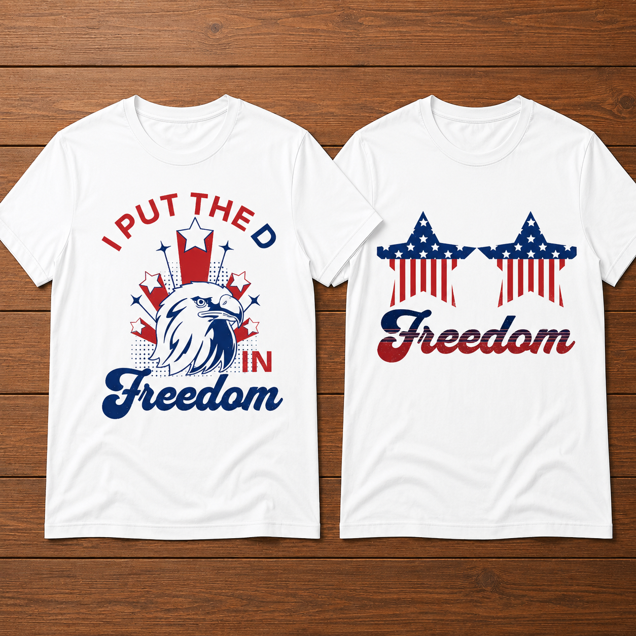 I Put The D In Freedom Funny Couple 4th Of July T-Shirt