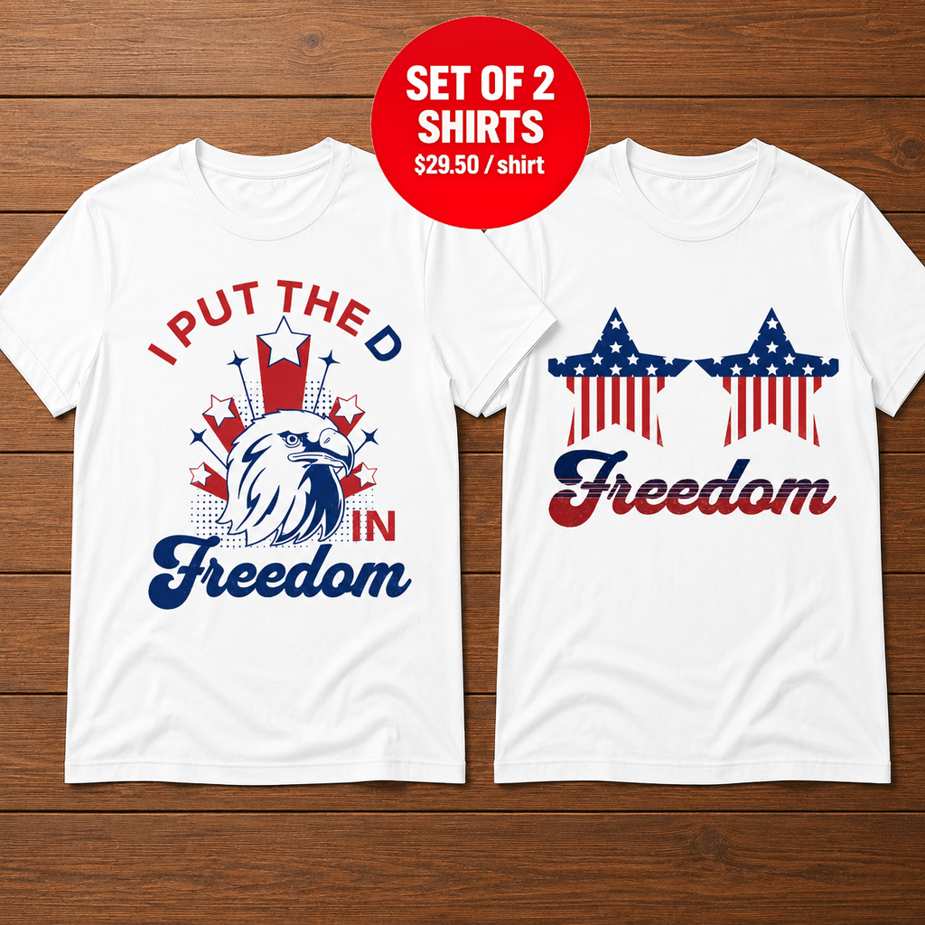 I Put The D In Freedom Funny Couple 4th Of July T-Shirt