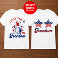 I Put The D In Freedom Funny Couple 4th Of July T-Shirt