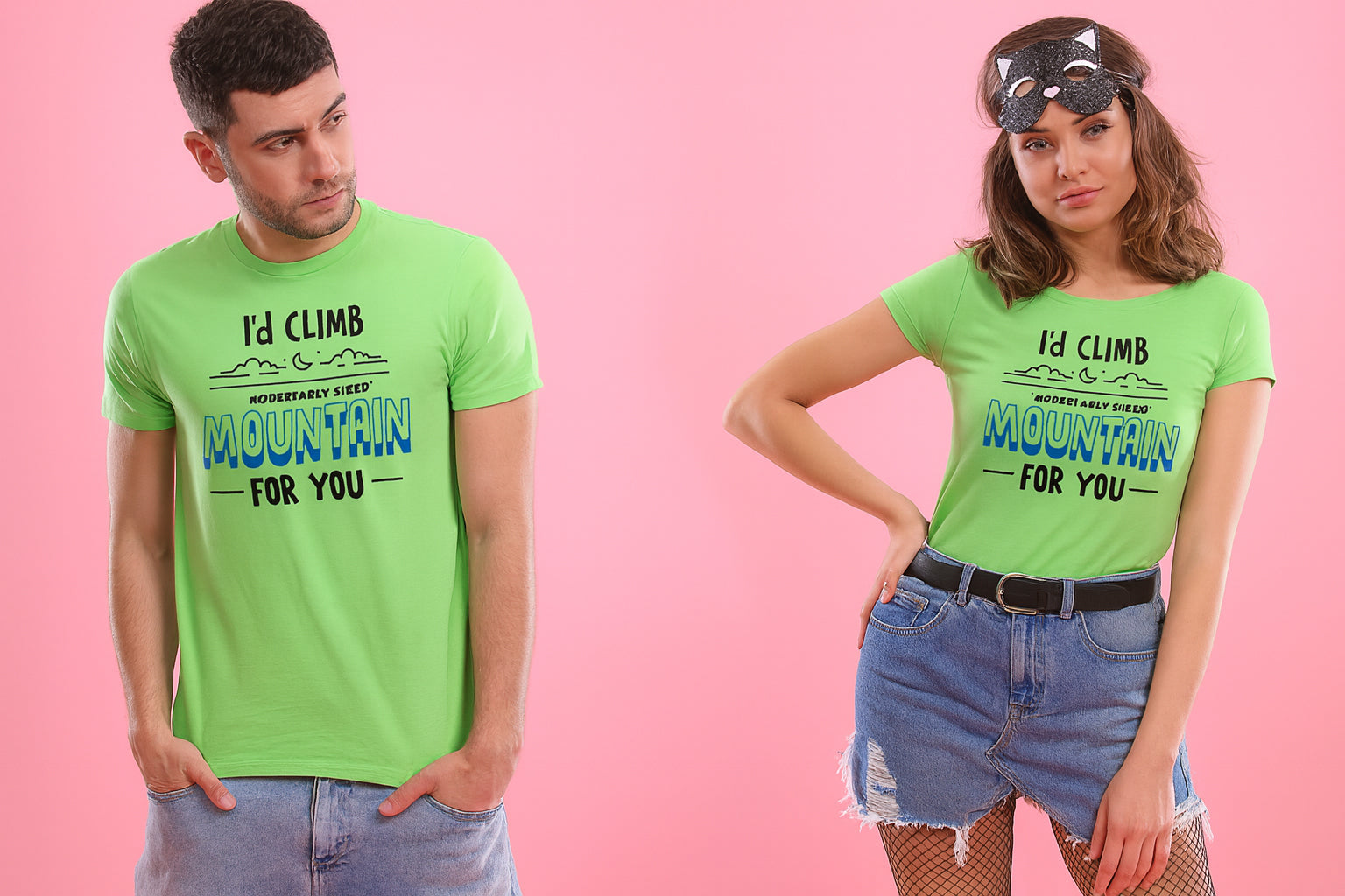I'd Climb Mountain For you Couple T-Shirt