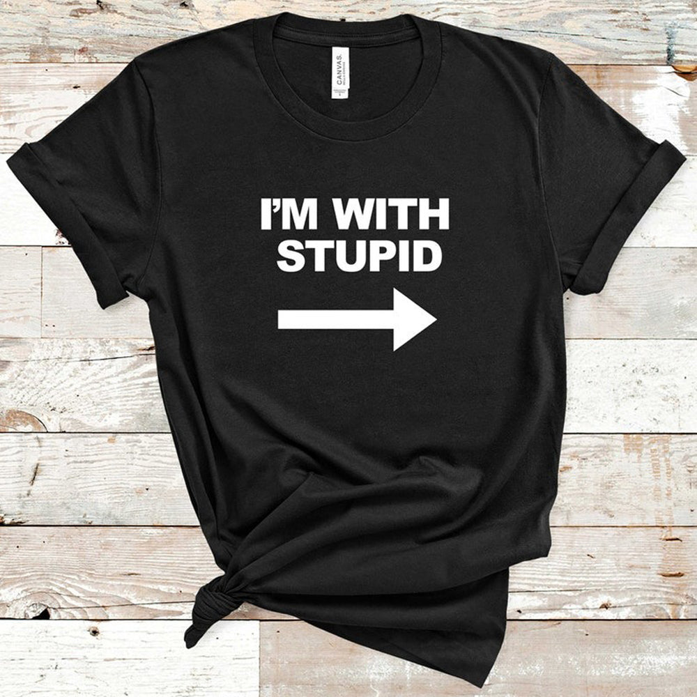 I'm With Stupid Shirt, Best Friend Matching Couple T-Shirt