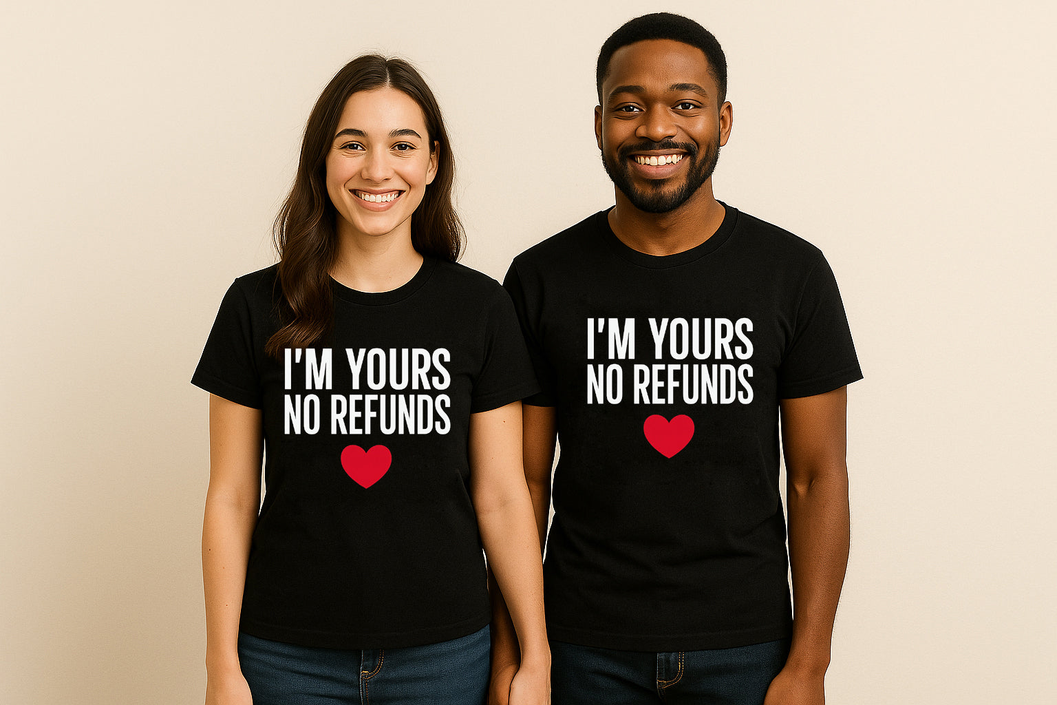 I'm yours no refund matching couple t-shirt