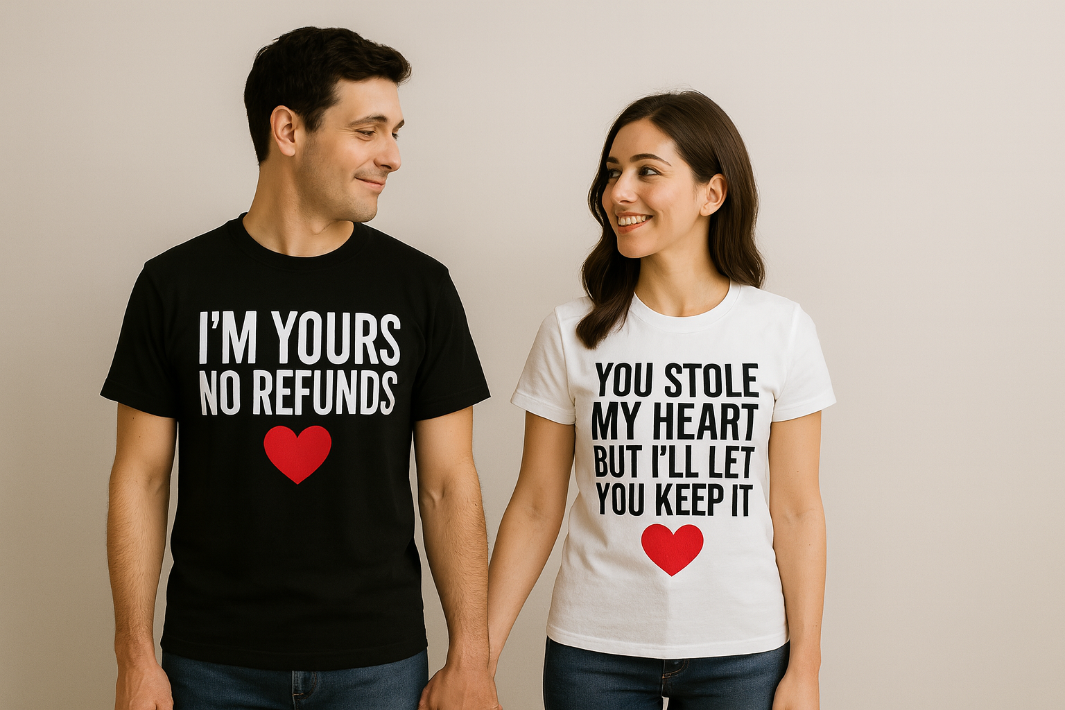 I'm yours no refund you stole my heart but i'll let you keep it couple t-shirt