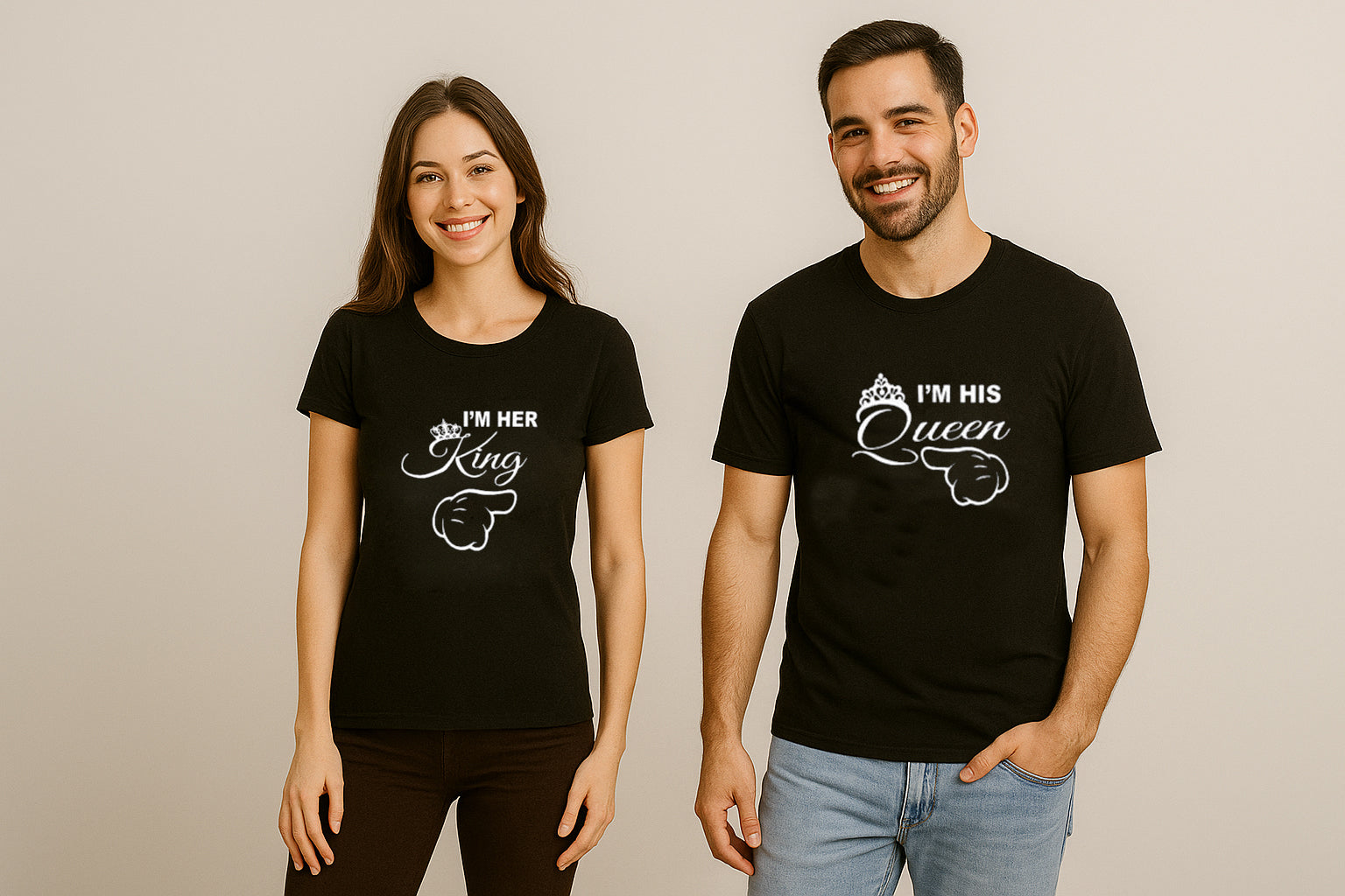I am Her King I am His Queen Couple T-Shirt