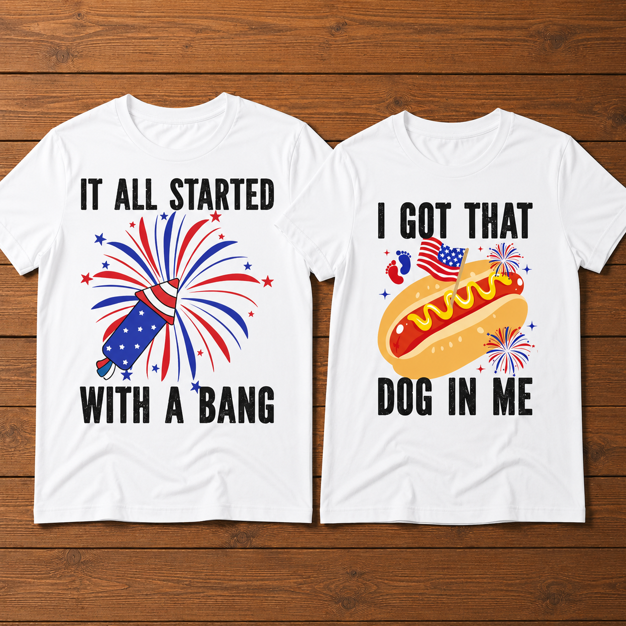 It All Started With A Bang 4th Of July Couple T-Shirt