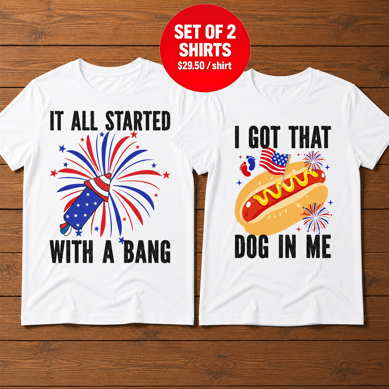 It All Started With A Bang 4th Of July Couple T-Shirt