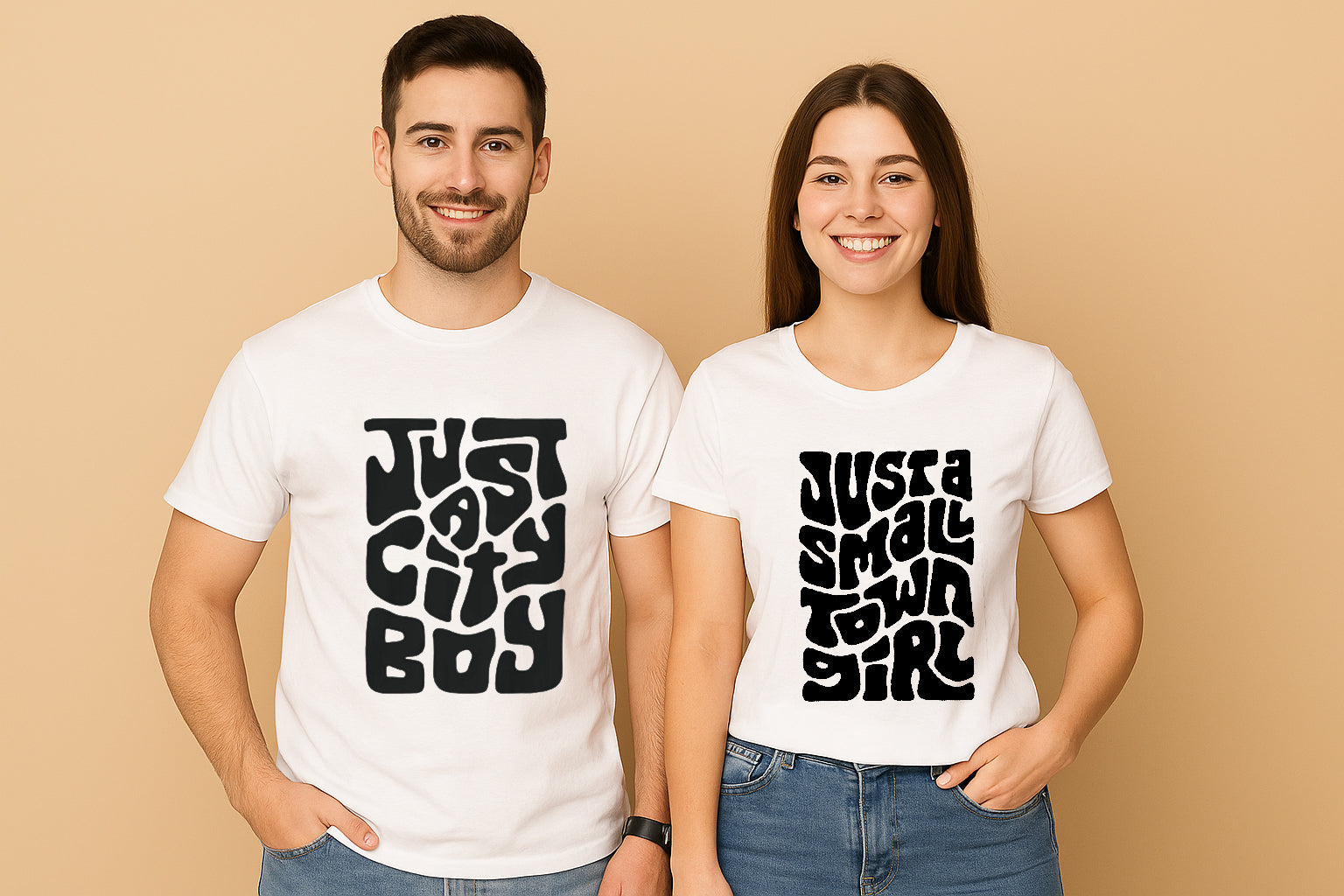 Just a City Boy Just a Small Town Girl Couple T Shirt