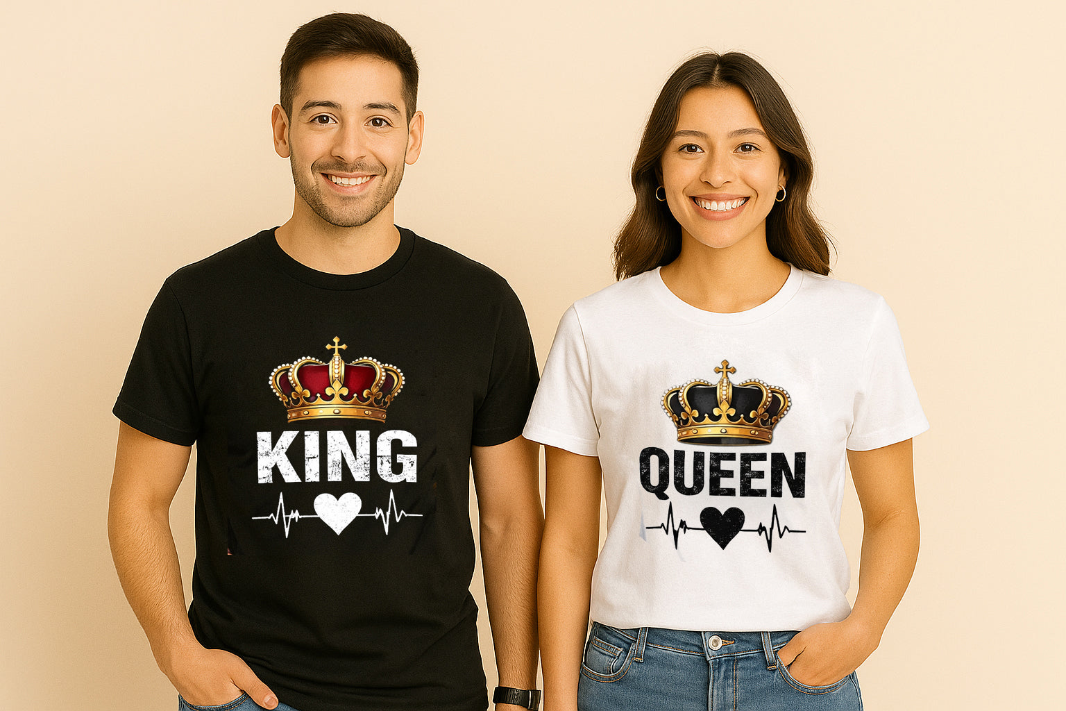 King & Queen Couple T Shirt