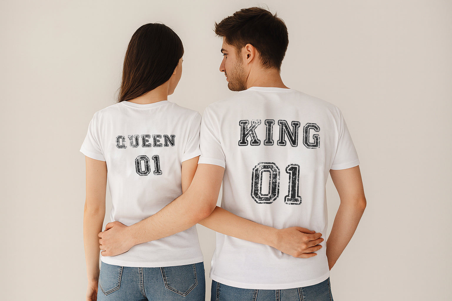 King Queen Couple T Shirt Back