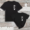 King And Queen Front Logo Matching Couples T-Shirt