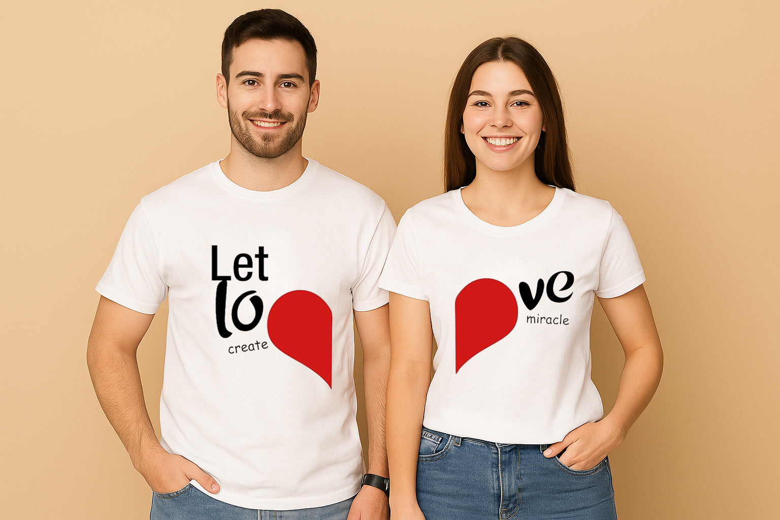 Let Love Create Miracle Couple T Shirt