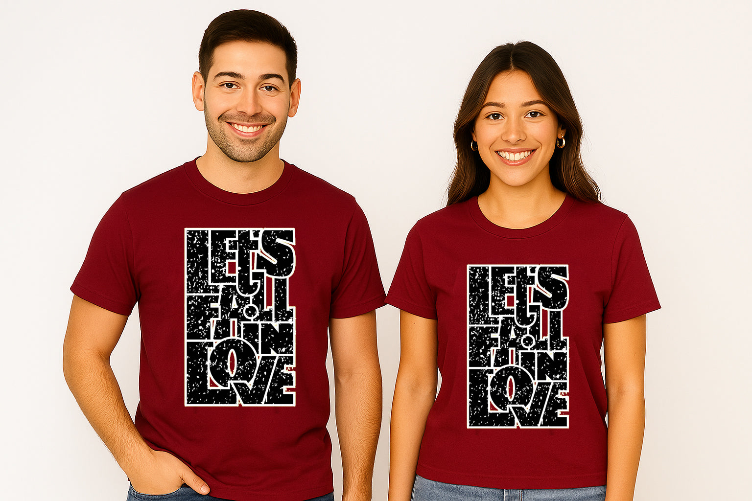 Lets Fall In Love Couple T-Shirt